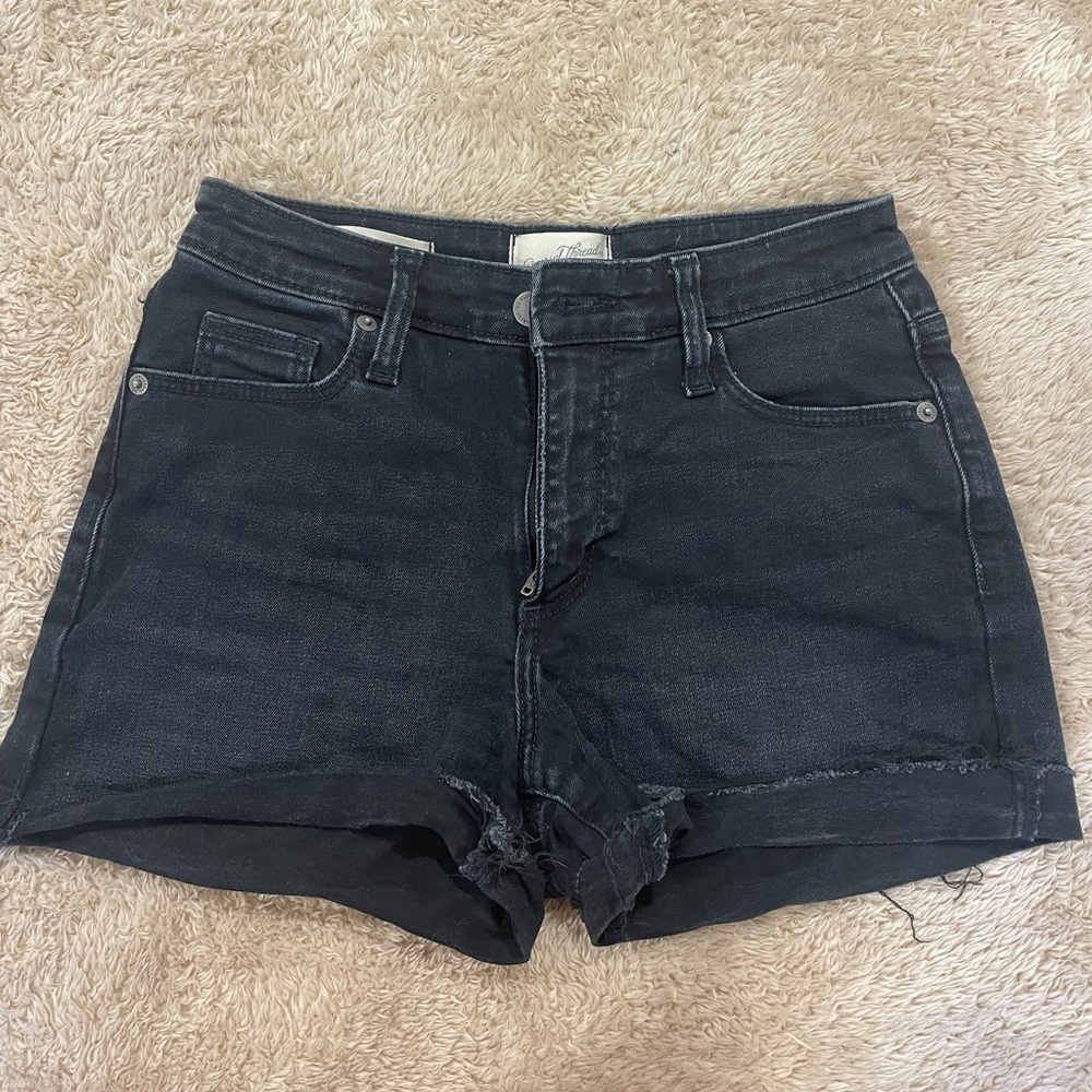 Universal Threads Black Denim high rise midi shorts